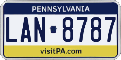 PA license plate LAN8787