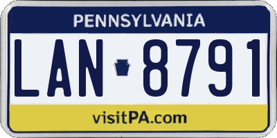 PA license plate LAN8791