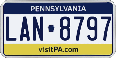 PA license plate LAN8797