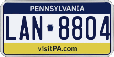 PA license plate LAN8804