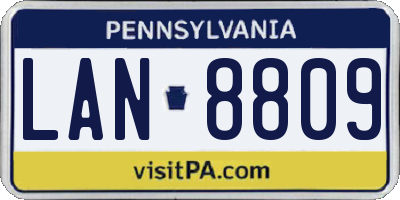 PA license plate LAN8809