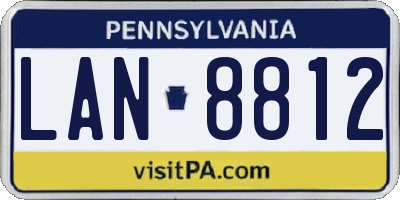 PA license plate LAN8812