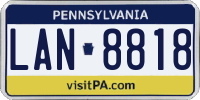PA license plate LAN8818
