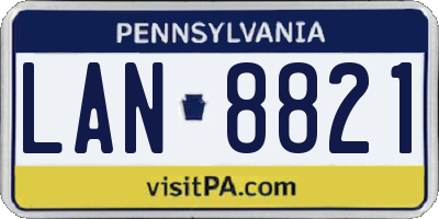 PA license plate LAN8821