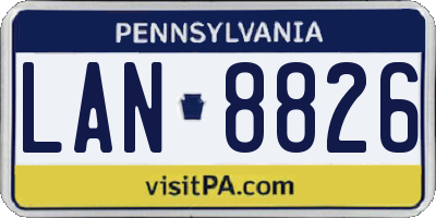PA license plate LAN8826