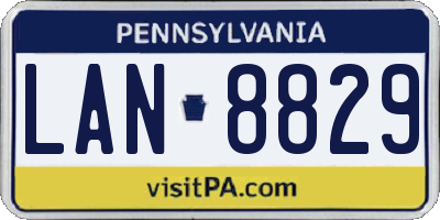 PA license plate LAN8829