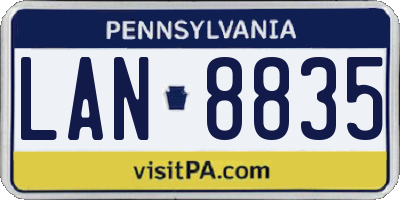 PA license plate LAN8835