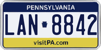 PA license plate LAN8842