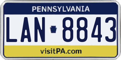 PA license plate LAN8843