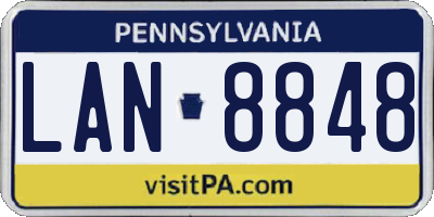 PA license plate LAN8848