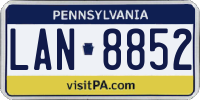 PA license plate LAN8852