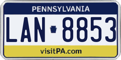 PA license plate LAN8853