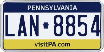 PA license plate LAN8854