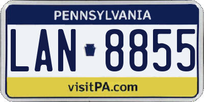 PA license plate LAN8855