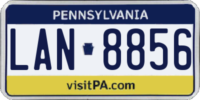 PA license plate LAN8856