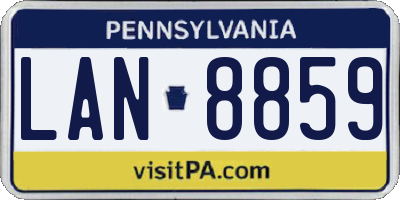 PA license plate LAN8859