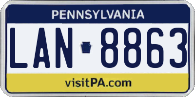 PA license plate LAN8863