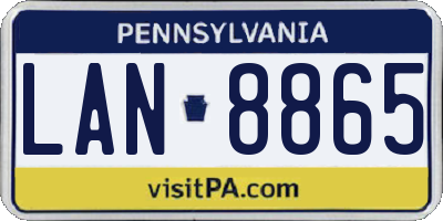 PA license plate LAN8865