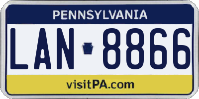 PA license plate LAN8866