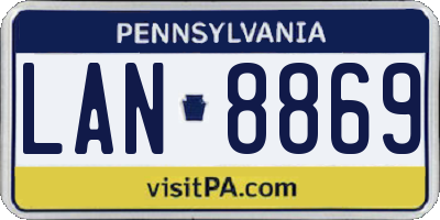 PA license plate LAN8869