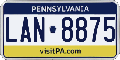 PA license plate LAN8875
