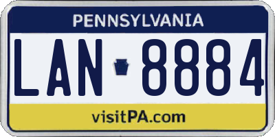 PA license plate LAN8884