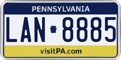 PA license plate LAN8885