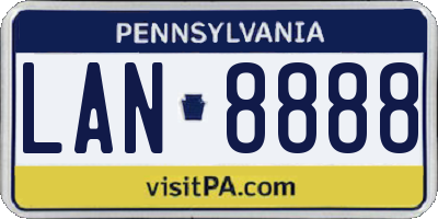 PA license plate LAN8888