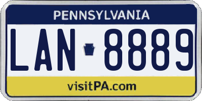 PA license plate LAN8889
