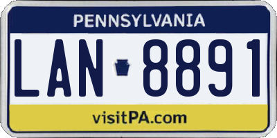 PA license plate LAN8891