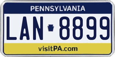 PA license plate LAN8899