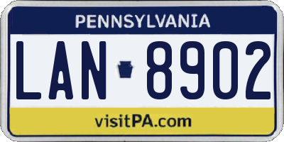 PA license plate LAN8902