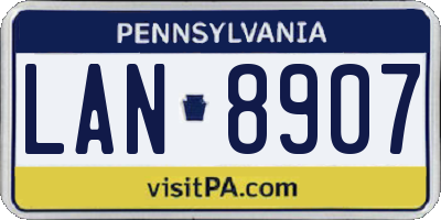 PA license plate LAN8907