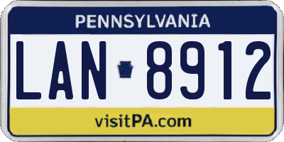 PA license plate LAN8912