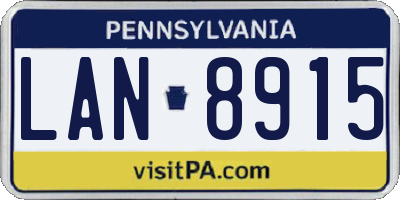 PA license plate LAN8915