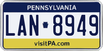 PA license plate LAN8949