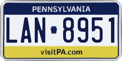 PA license plate LAN8951