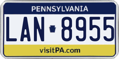 PA license plate LAN8955