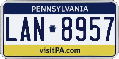 PA license plate LAN8957