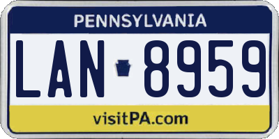 PA license plate LAN8959