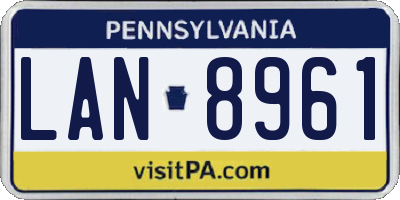 PA license plate LAN8961