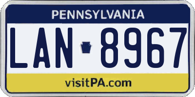 PA license plate LAN8967