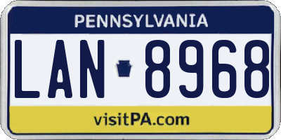 PA license plate LAN8968