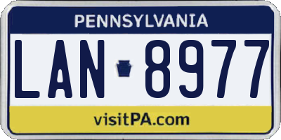 PA license plate LAN8977