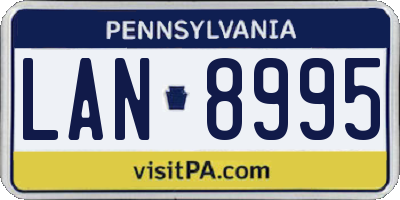 PA license plate LAN8995