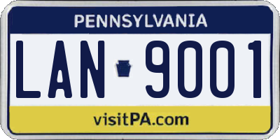 PA license plate LAN9001