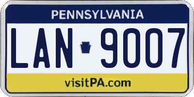 PA license plate LAN9007