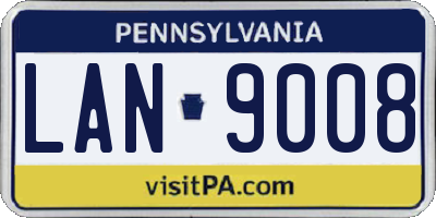 PA license plate LAN9008