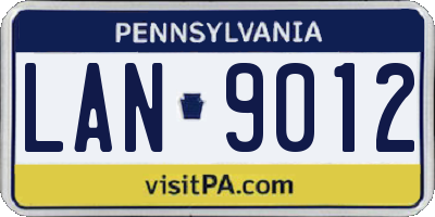 PA license plate LAN9012