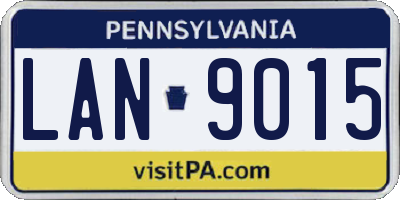 PA license plate LAN9015